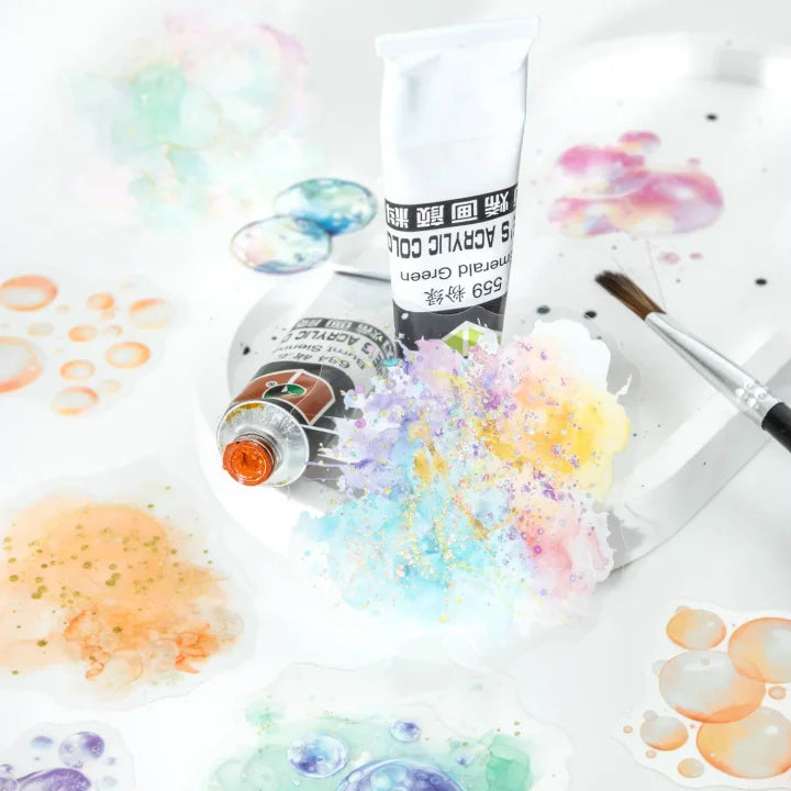 20 Pcs Color Bubble Series Watercolor Bubble Landscaping Material stickers