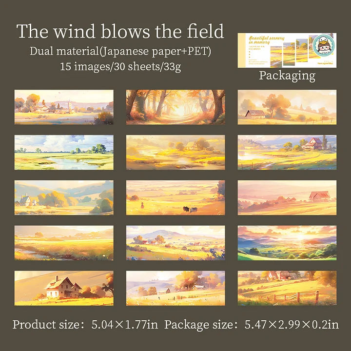 30 Sheets Japanese Paper Memory of the Beautiful Scenery Series Landscape Sticker Book