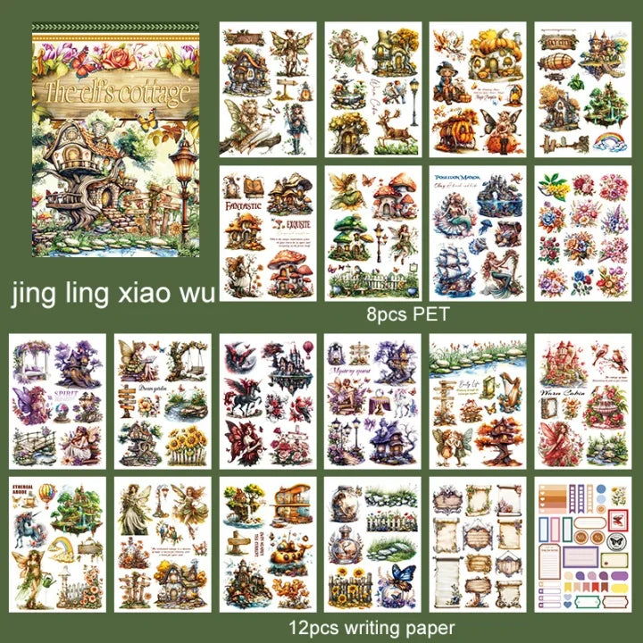 20 Sheets Creative world of fantasy snow and Ice Sticker Book