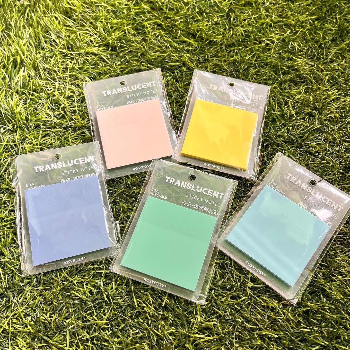 50 sheets colourful translucent sticky notes