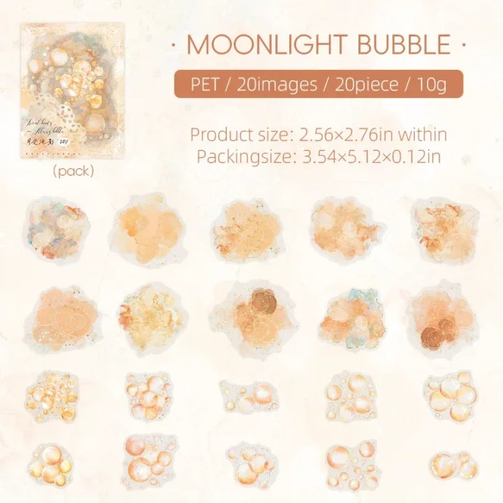20 Pcs Color Bubble Series Watercolor Bubble Landscaping Material stickers