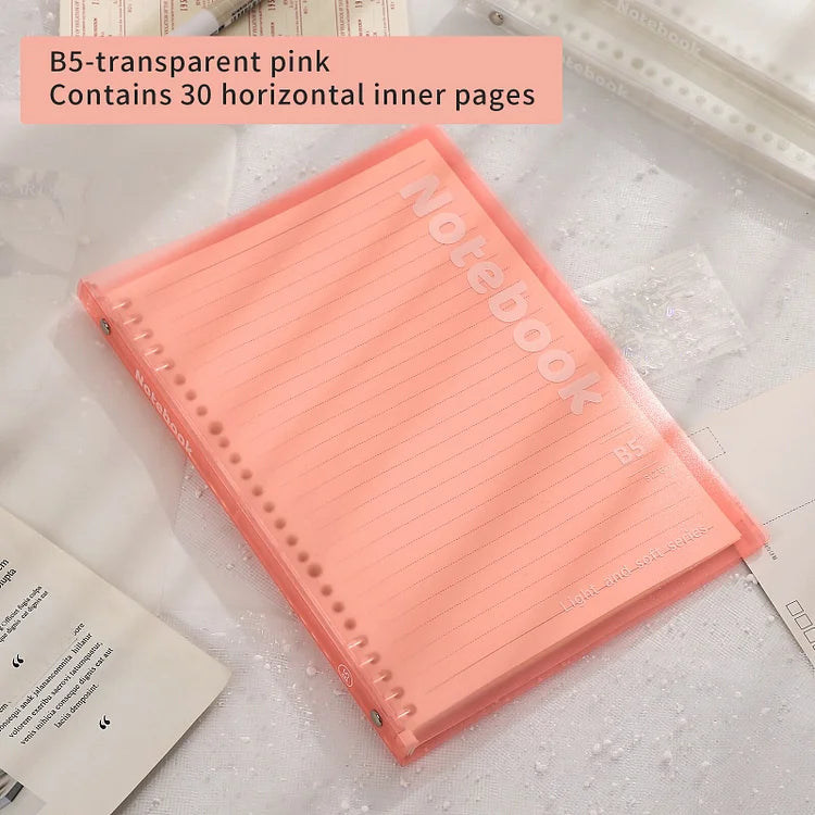 B5 10-hole Simple Soft Cover notebook Binder with 30 Sheets Refill Paper
