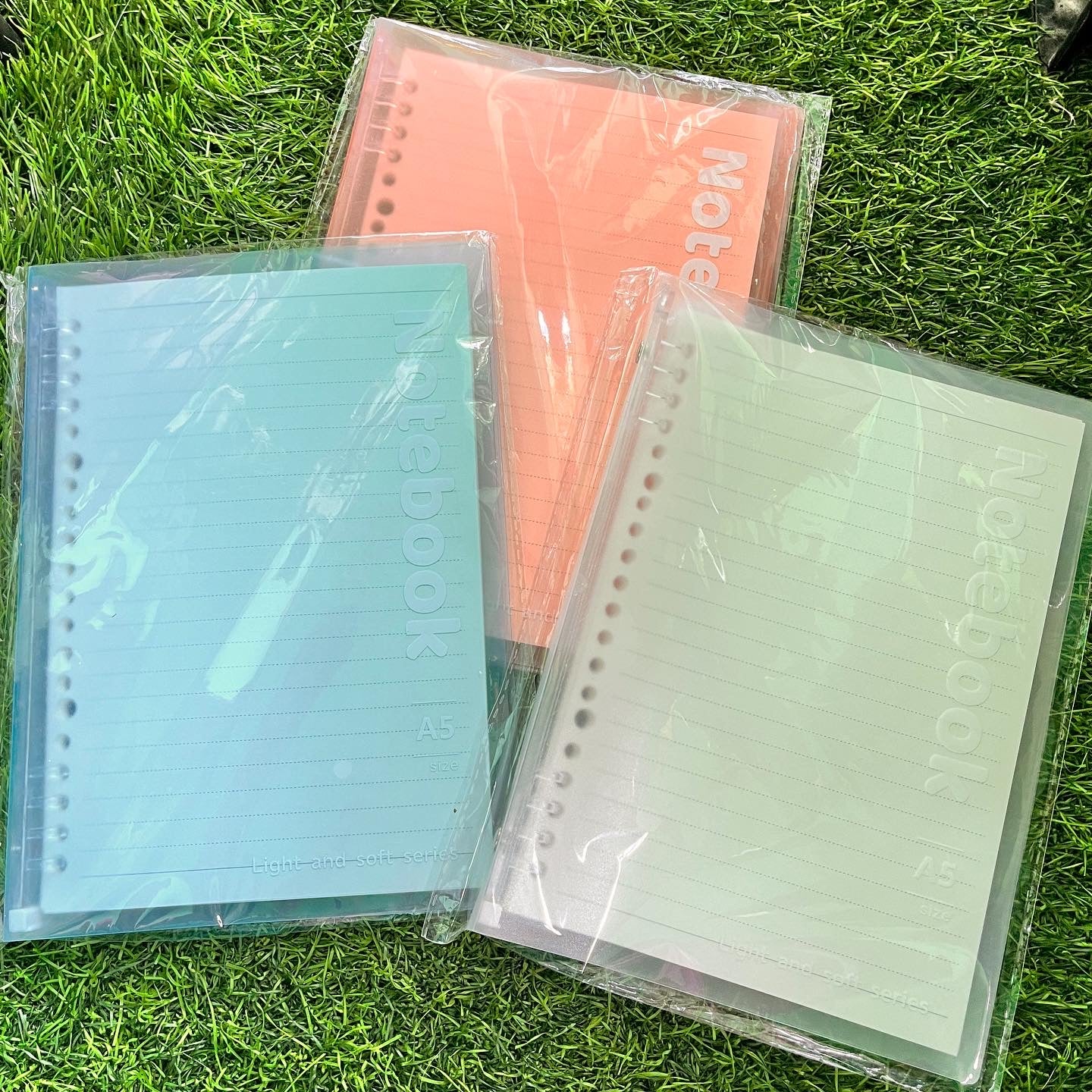 30 Sheets A5 8-hole Transparent Binder Notebook with Simple Soft Cover