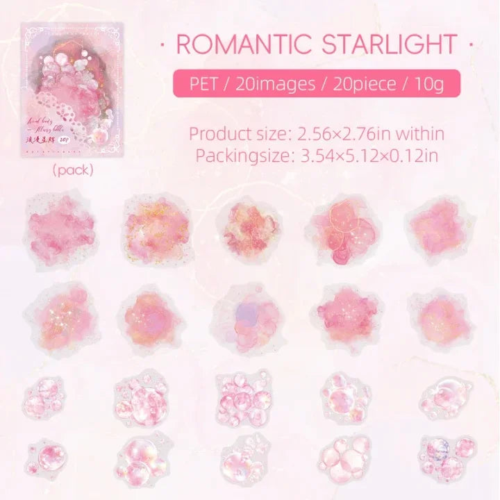 20 Pcs Color Bubble Series Watercolor Bubble Landscaping Material stickers