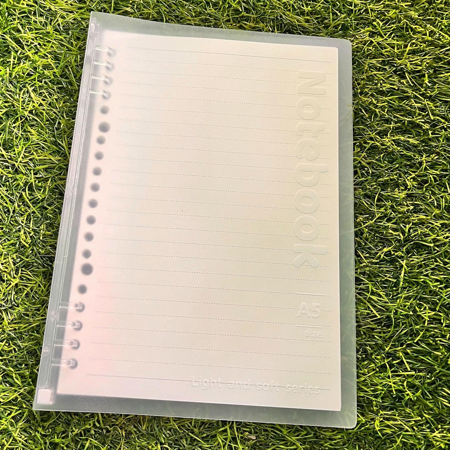 30 Sheets A5 8-hole Transparent Binder Notebook with Simple Soft Cover
