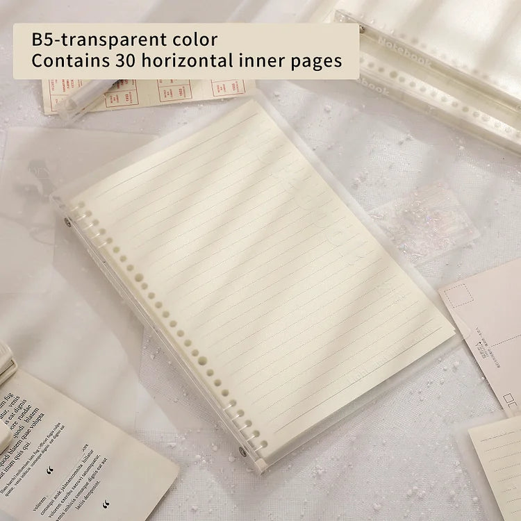 B5 10-hole Simple Soft Cover notebook Binder with 30 Sheets Refill Paper