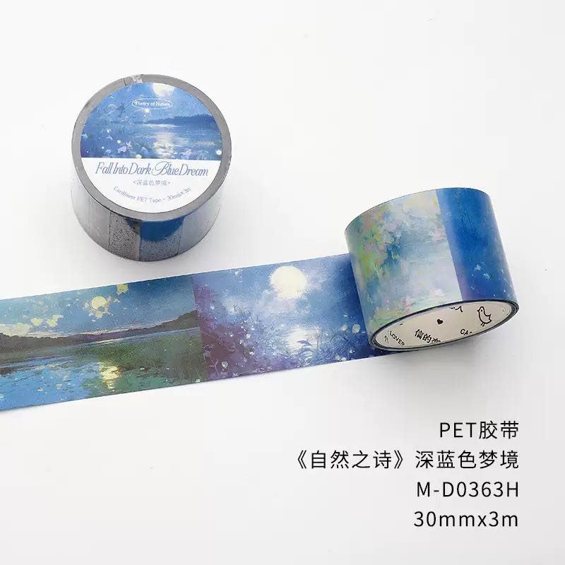 1 Roll Nature Poem Light Vintage Oil Painting Series PET Landscaping Tape