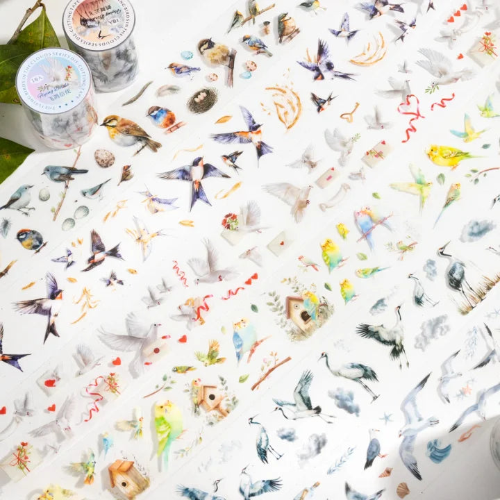 45mm*200cm Birds Among The Cloud Series Cute Bird Landscaping Pet Tape