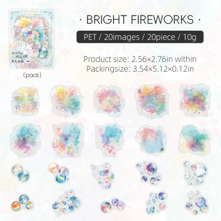 20 Pcs Color Bubble Series Watercolor Bubble Landscaping Material stickers