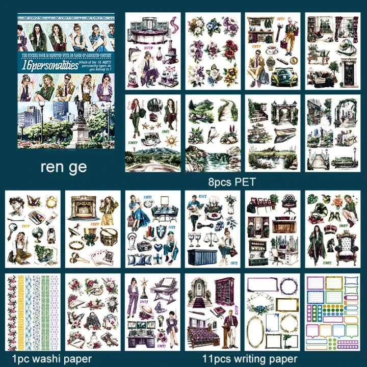 20 Sheets Creative world of fantasy snow and Ice Sticker Book