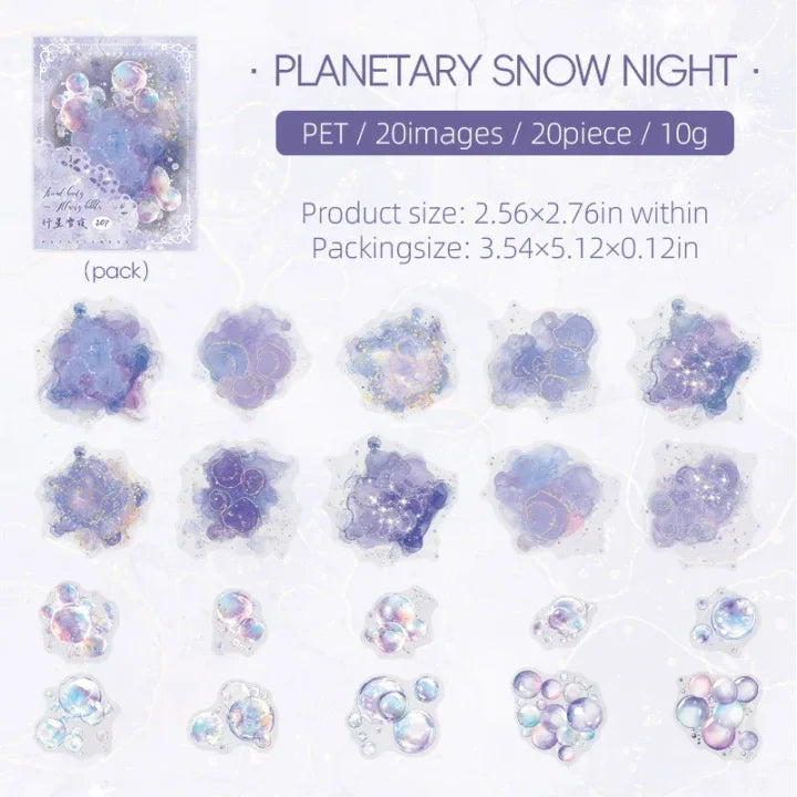 20 Pcs Color Bubble Series Watercolor Bubble Landscaping Material stickers