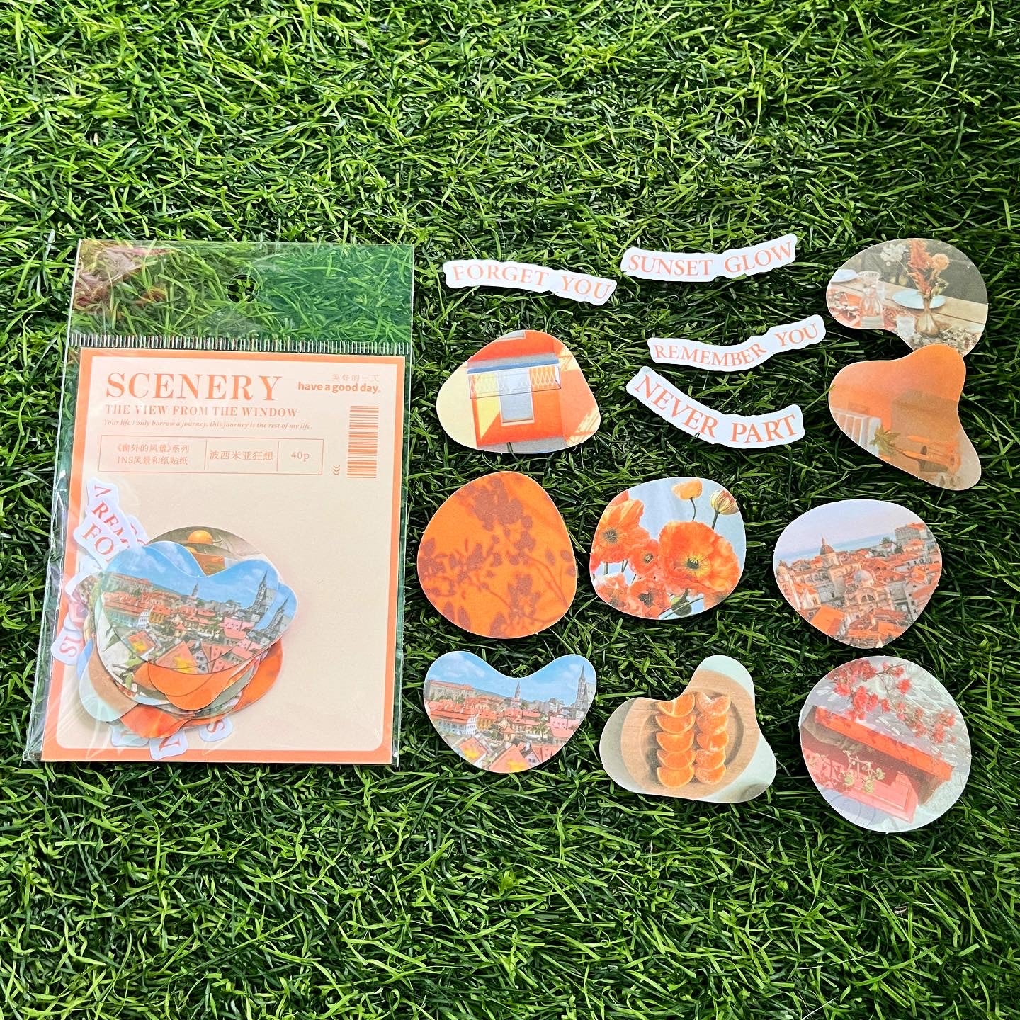 40 pcs The View From the Window series landscape washi paper sticker with quotes pack