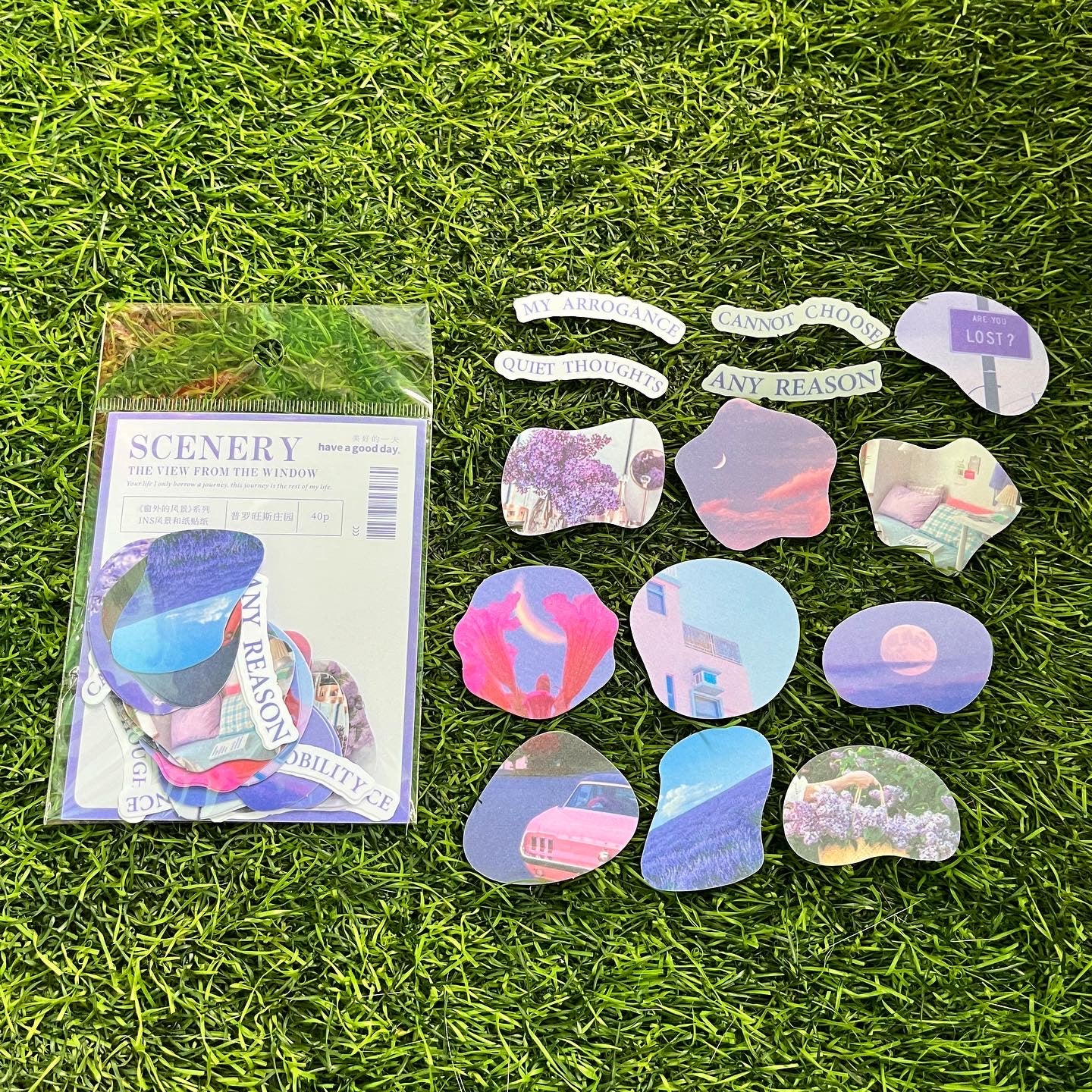 40 pcs The View From the Window series landscape washi paper sticker with quotes pack