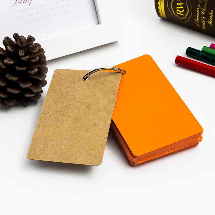 1 pc Multicolor Blank Paper Cards with Ring Buckle binder