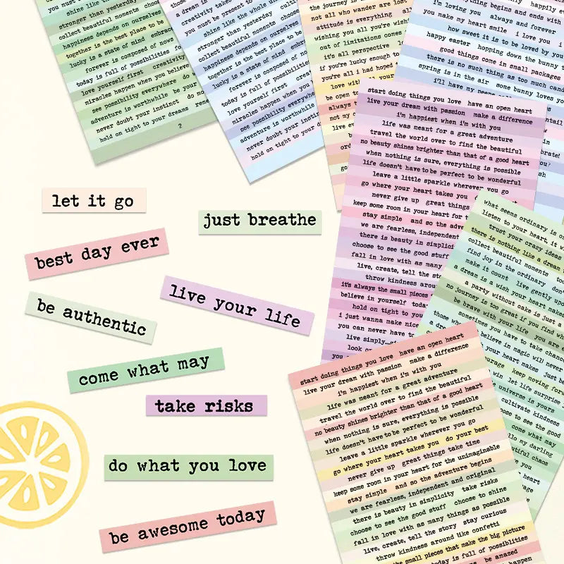 8 sheets/pack Creative Journal Retro Text Sticker Pack