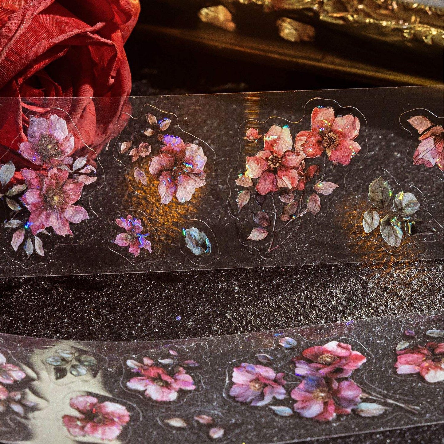 1 Roll Flower Series Shell Light Loop Sticker Pet Tape