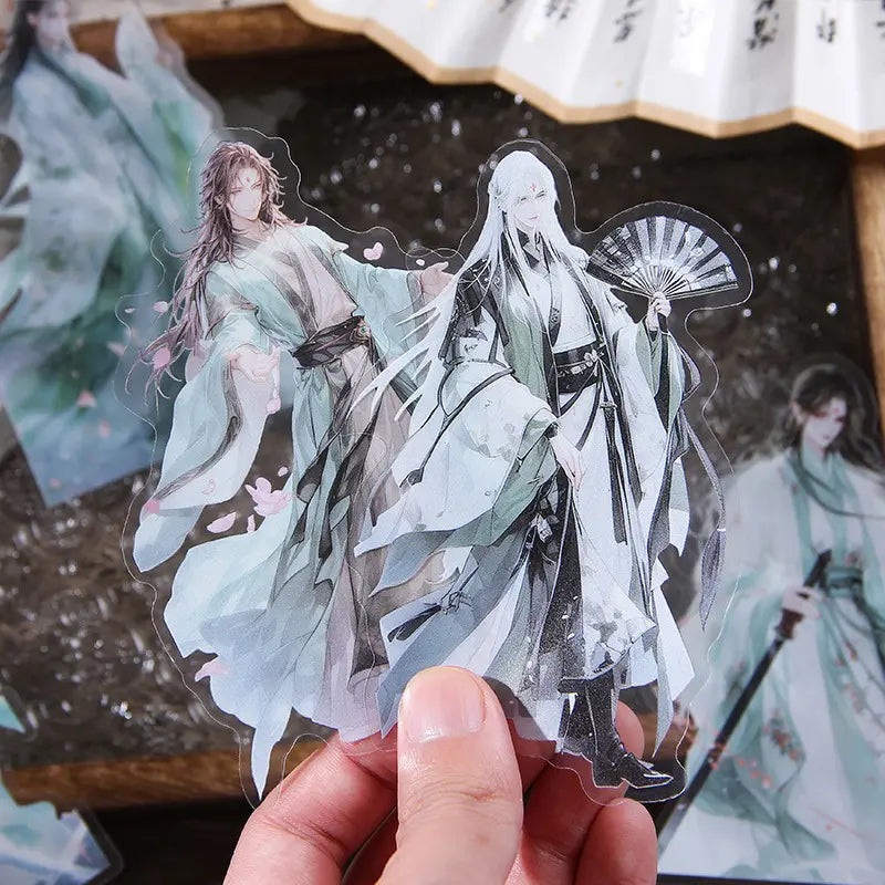 10pcs Clear Wind and Moon Creative Ancient Style Sticker Pack
