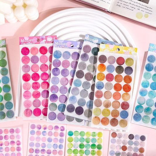 6 Pieces Morandi Colored Dot Stickers for Journaling