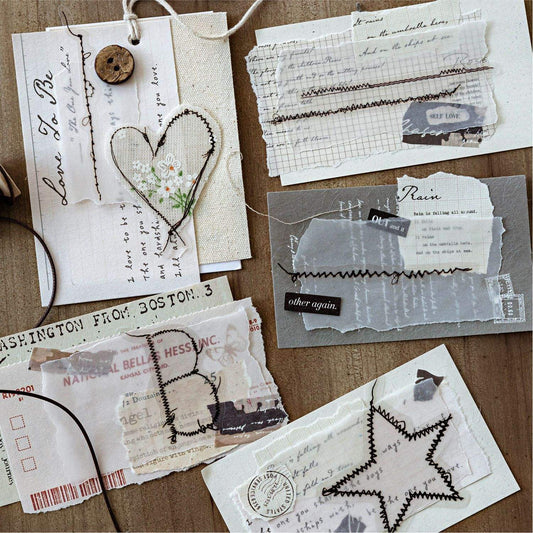 30 Pcs Sewing Studio Series Creative Sewing Thread Trace Scrapbooking Stickers