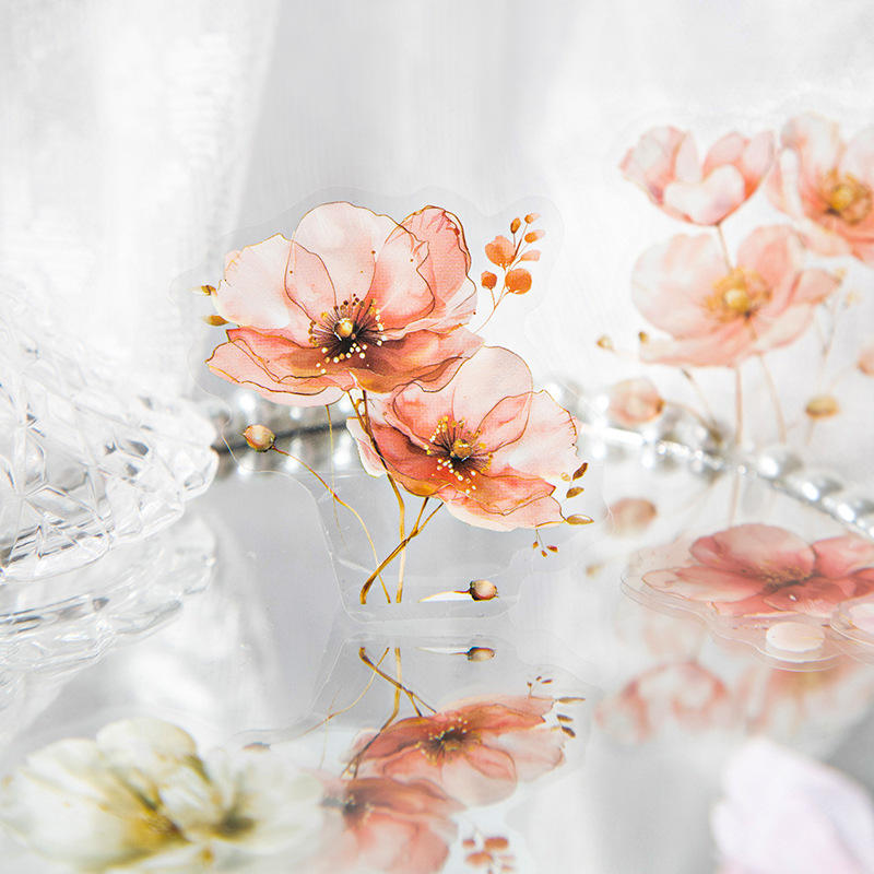 15 pcs Flower Story Series Multi-Size Flower Sticker Pack