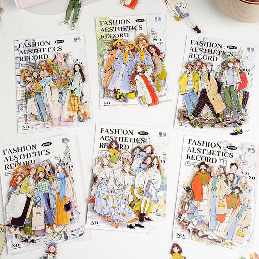 20 Pcs Fashion Aesthetics Series Character Stickers for Journaling