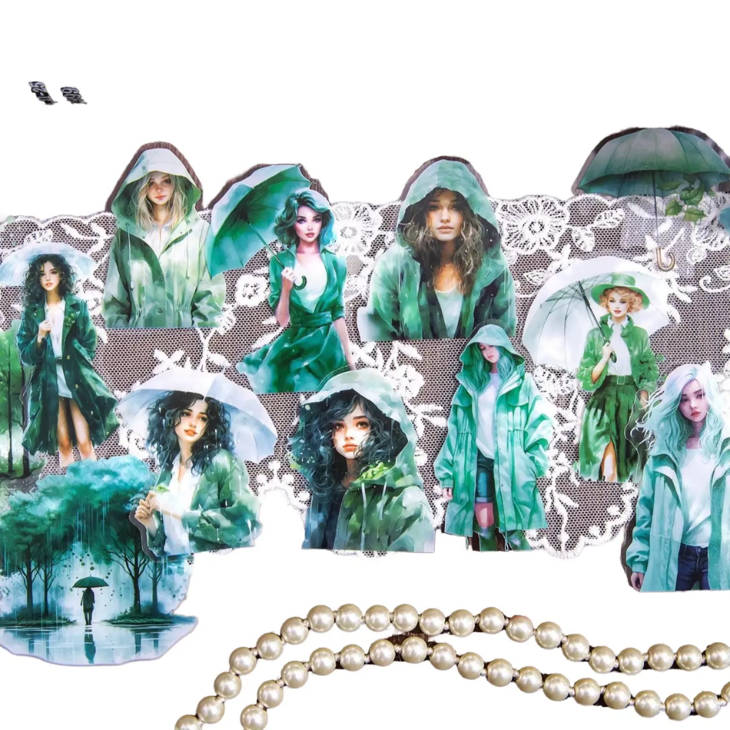 30 Pcs The Misty Rain Is Long Series Vintage Character Sticker Pack