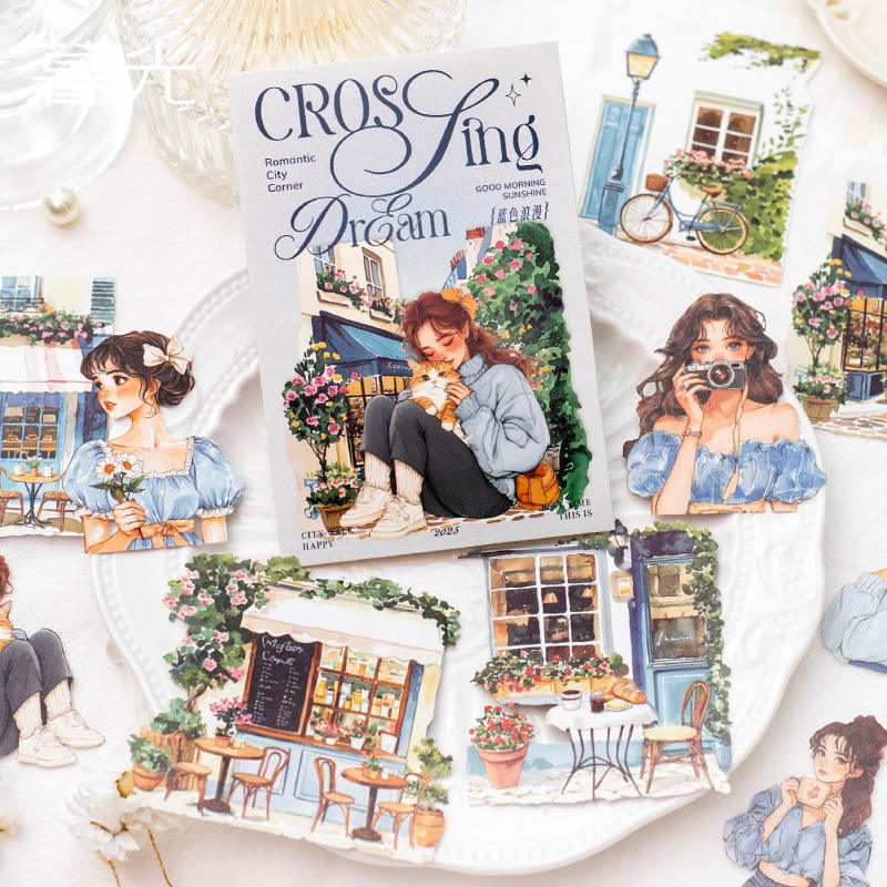15 pcs Laser White Kraft Splendid Days Series Character Girl Stickers