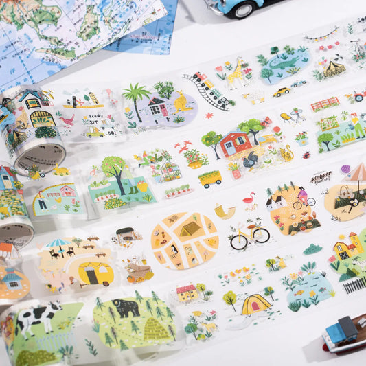 1 Roll My Little Map Series Rustic Pastoral PET Tape