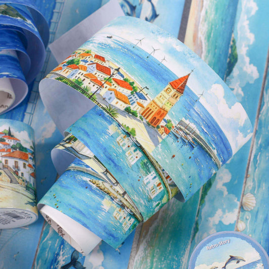 1 Roll Letters From The Coast Series Scenery-Themed Journal Decorative Tape