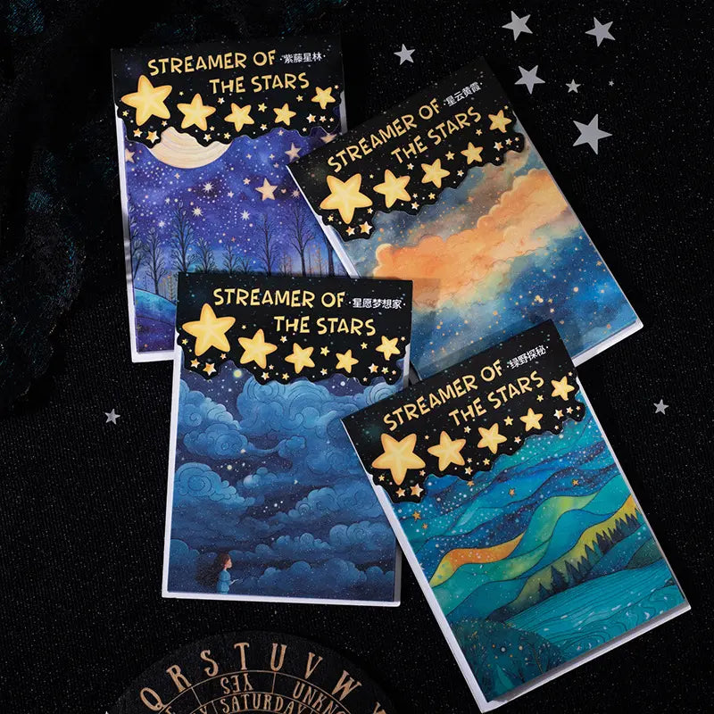 10 Sheets Streamer Star River Series Vintage Cloud Starry Sky Washi Stickers