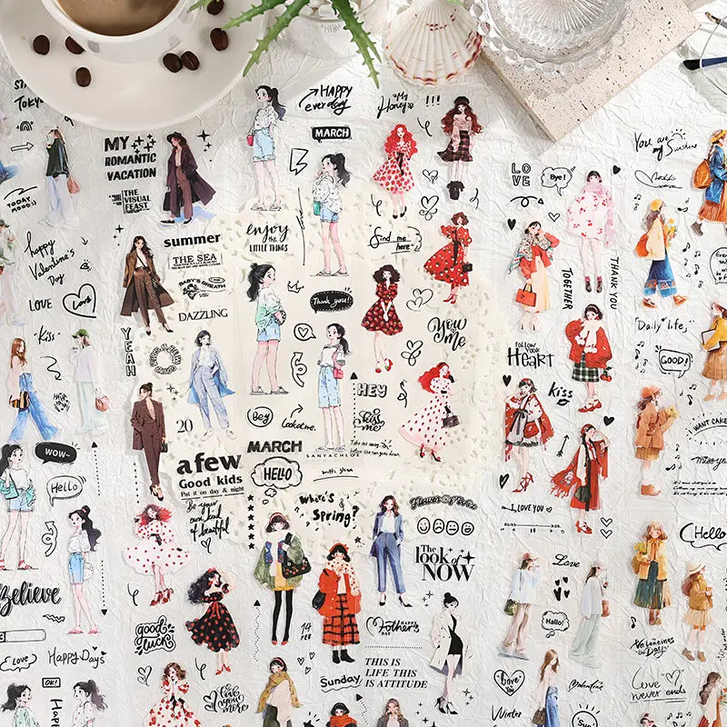 6 Sheets Beauty Muse Character Girl Stickers