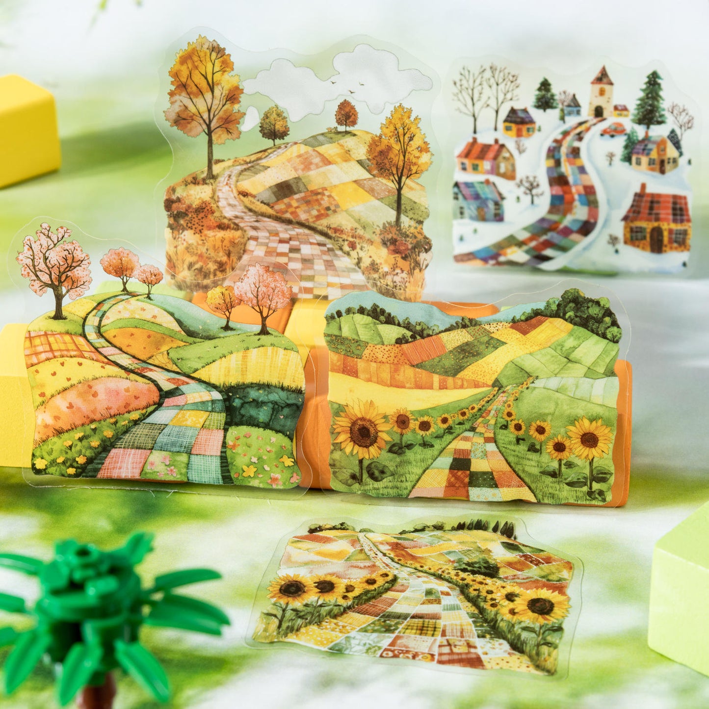 20 Pcs Patchwork Seasons Series Collage Decorative Landscaping stickers