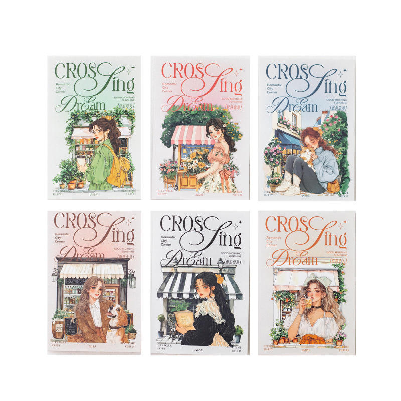 15 pcs Laser White Kraft Splendid Days Series Character Girl Stickers