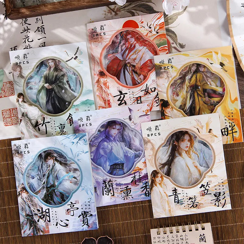 10pcs Clear Wind and Moon Creative Ancient Style Sticker Pack