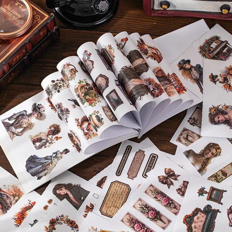 20 Sheets Athenian Manor Series European Characters Sticker Book