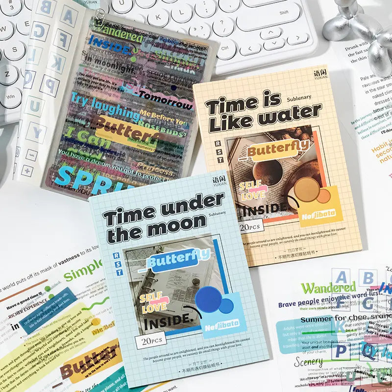 20 Sheets Unexpected Encounter Series English Paragraph text Sticker Booklet