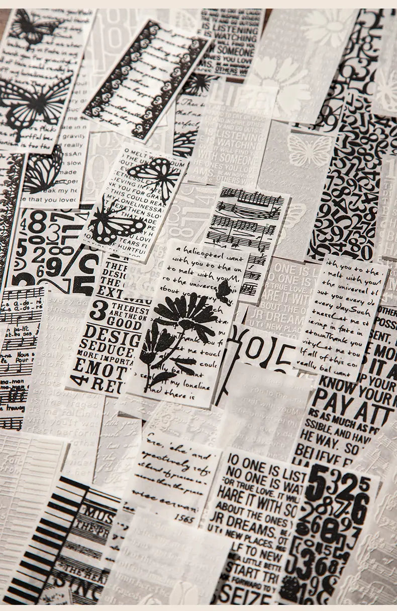 10 Sheets Textual Poetry Series Foam Sticker Pack