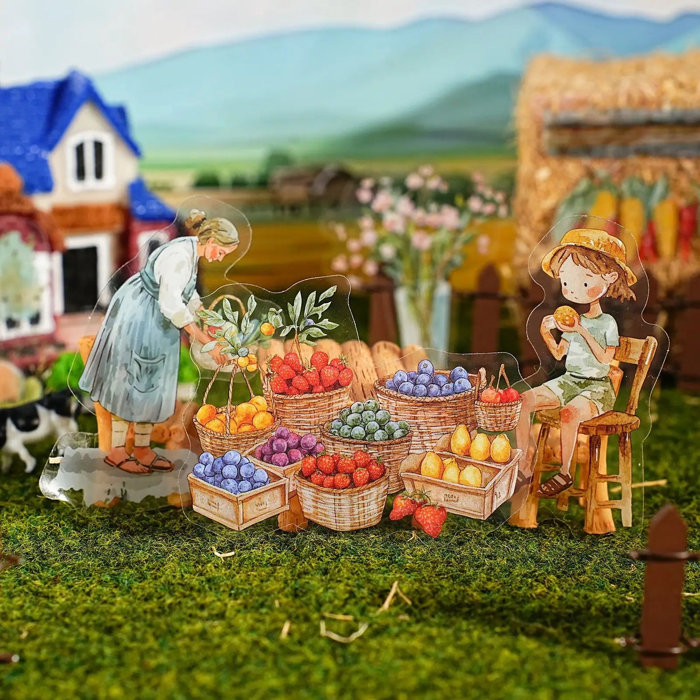 15pcs Summer at Grandma's House Series of Idyllic Countryside Theme Decorative Stickers