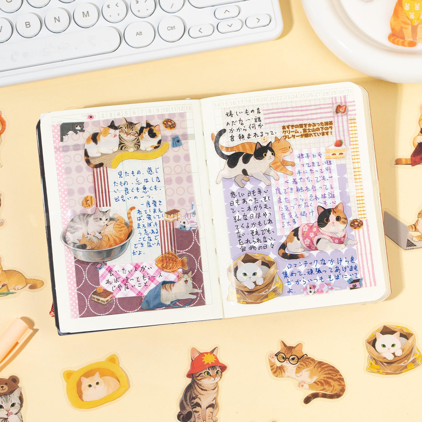 24 Pcs Cat Party Cute Pet Stickers