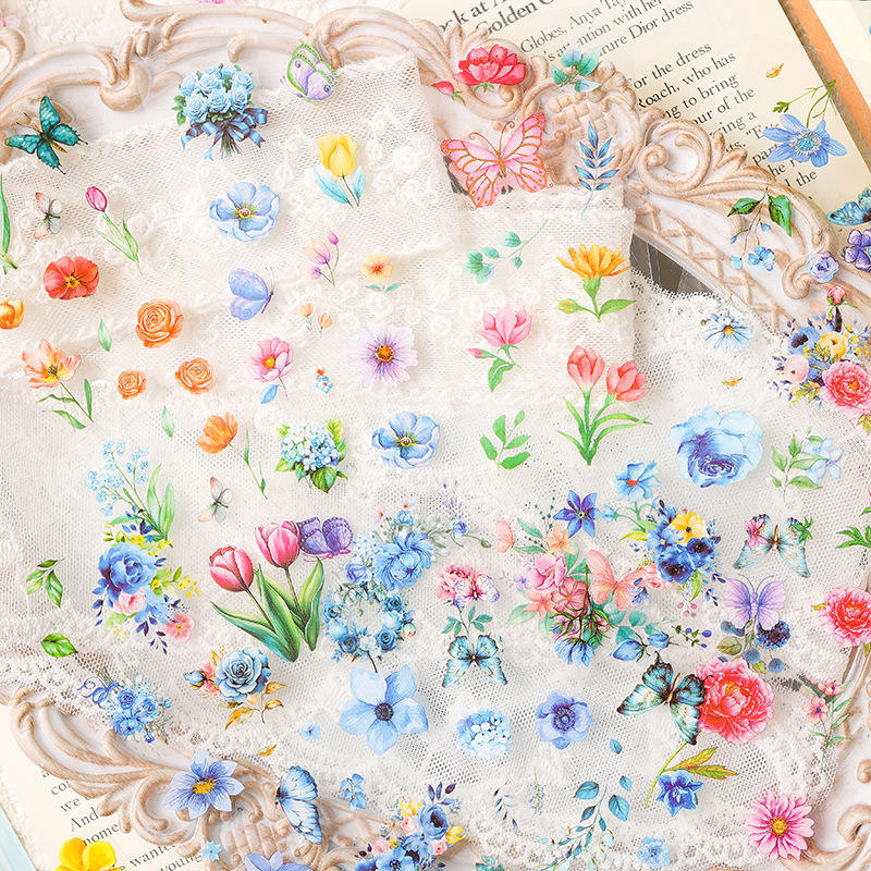 10 sheets Flow Flower Language Pet Sticker Sheets