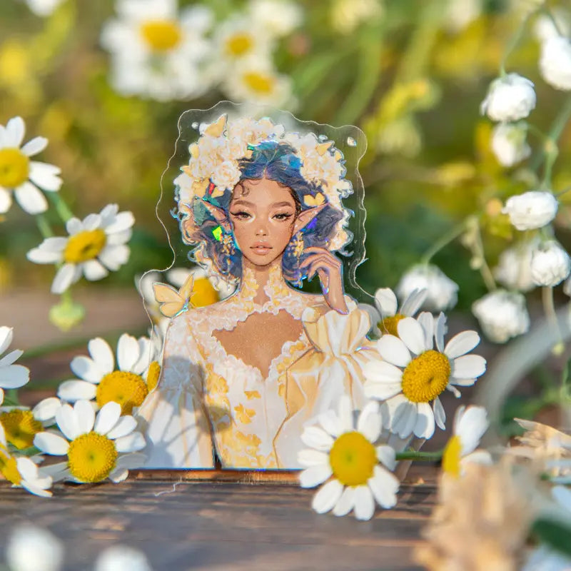 10 Pcs Messenger of Spring Flower Series Vintage Spring Girl Theme Pet Stickers