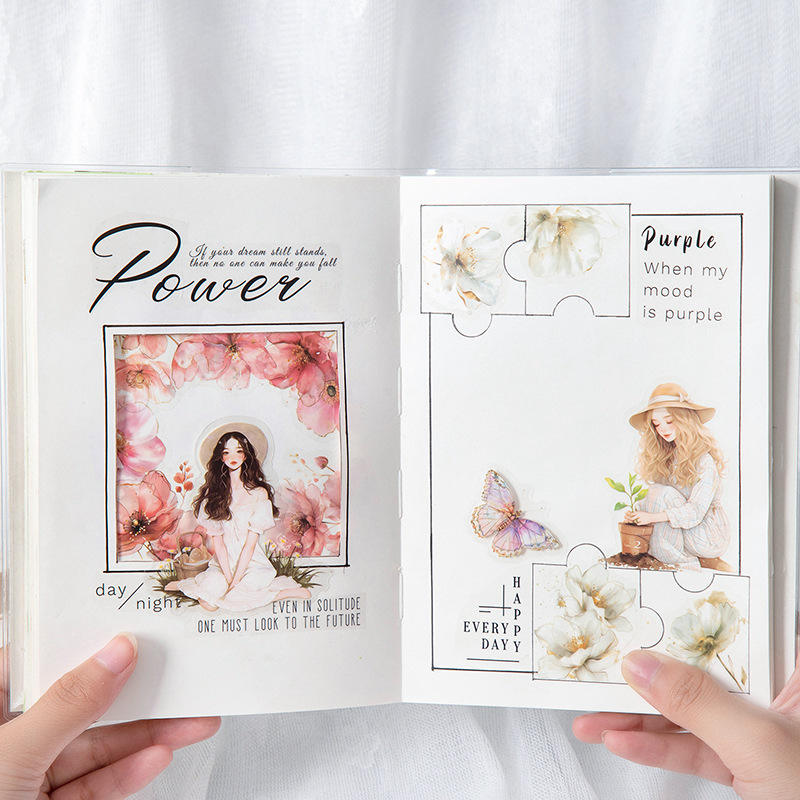 15 pcs Flower Story Series Multi-Size Flower Sticker Pack