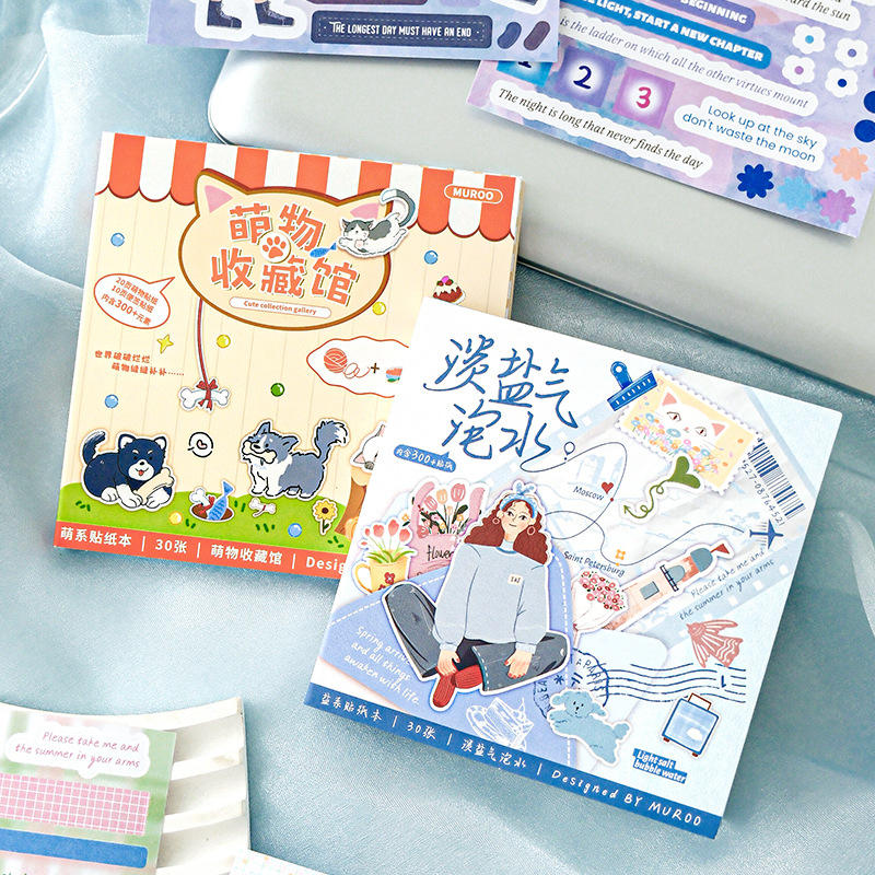 30 sheets Cute Animal and Character designed by Muroo Sticker Book