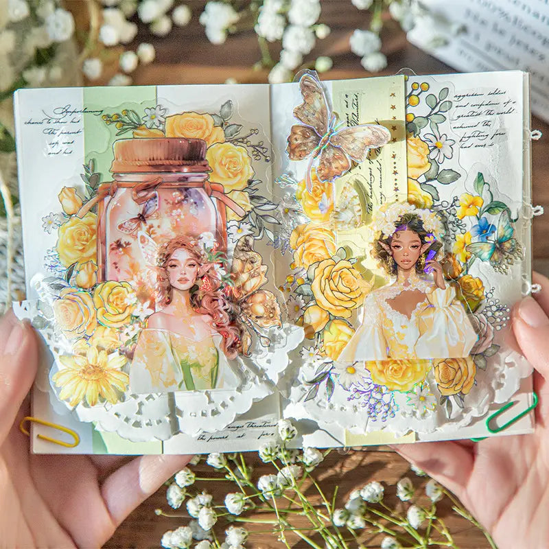 10 Pcs Messenger of Spring Flower Series Vintage Spring Girl Theme Pet Stickers