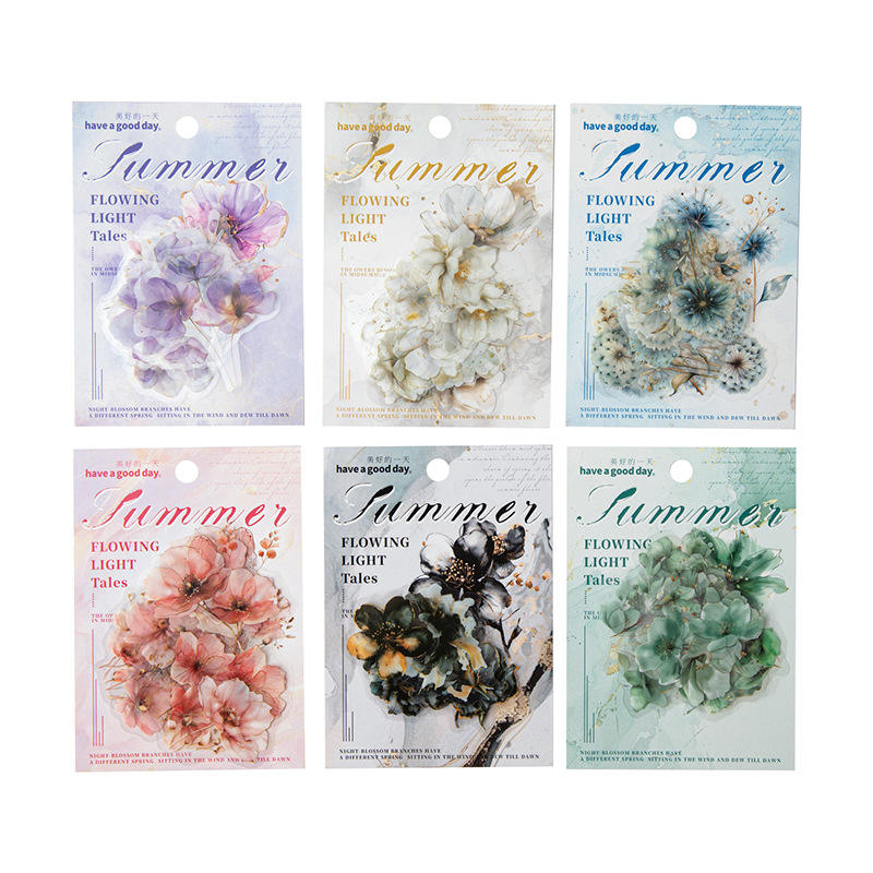 15 pcs Flower Story Series Multi-Size Flower Sticker Pack