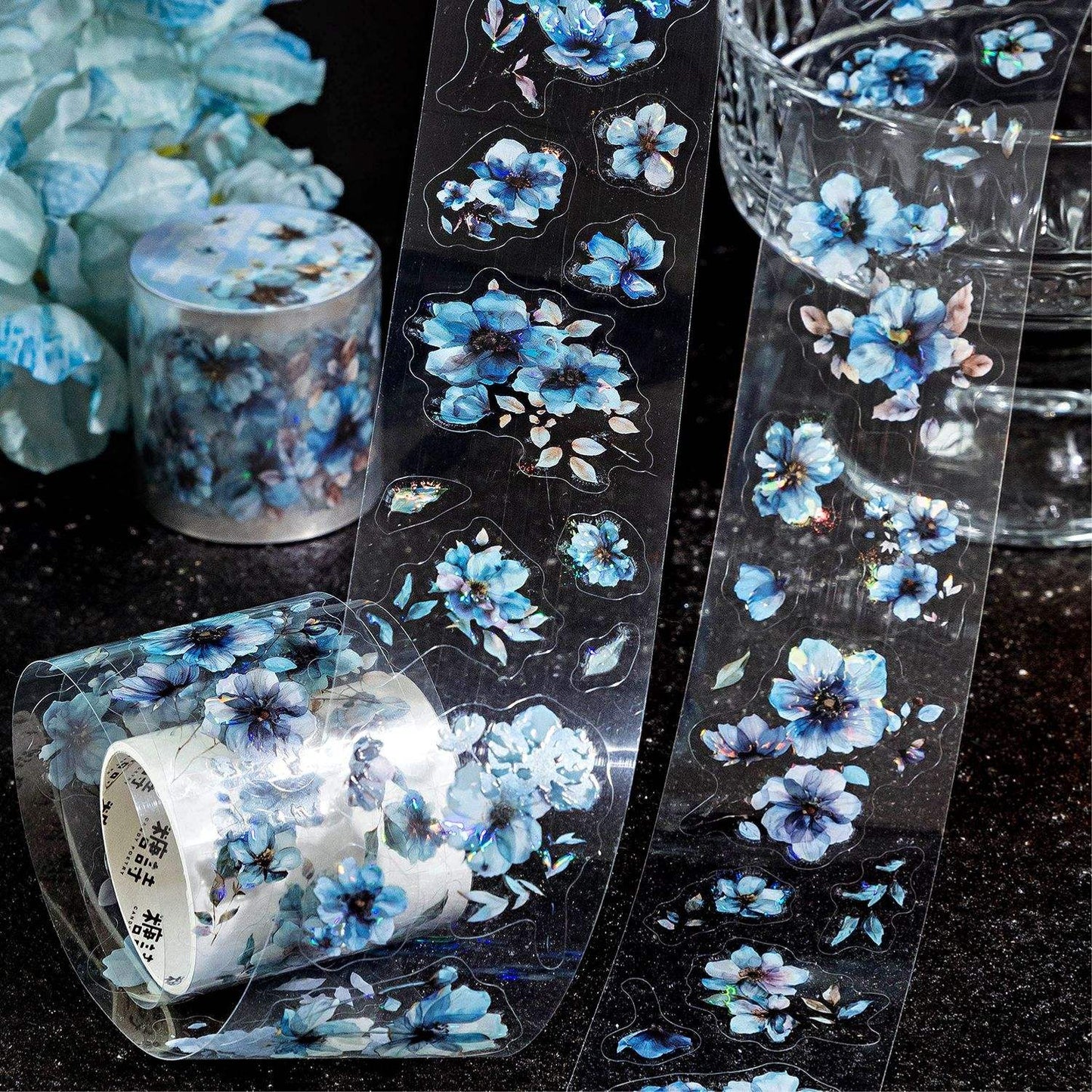 1 Roll Flower Series Shell Light Loop Sticker Pet Tape