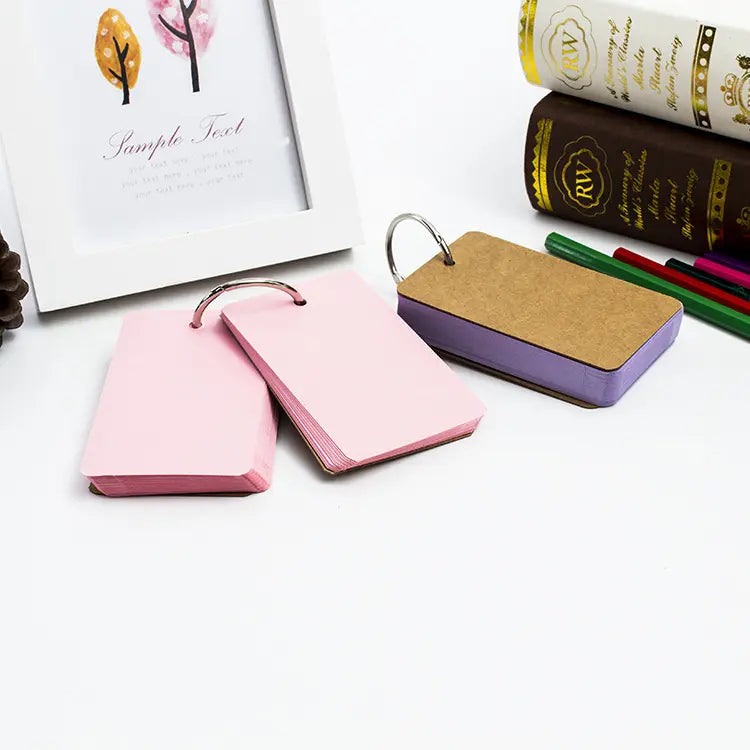 1 pc Multicolor Blank Paper Cards with Ring Buckle binder