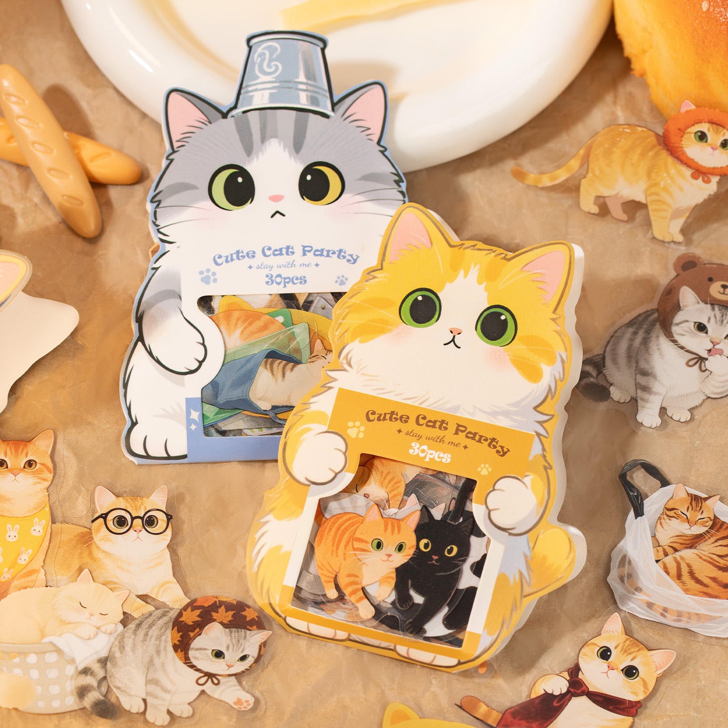 24 Pcs Cat Party Cute Pet Stickers