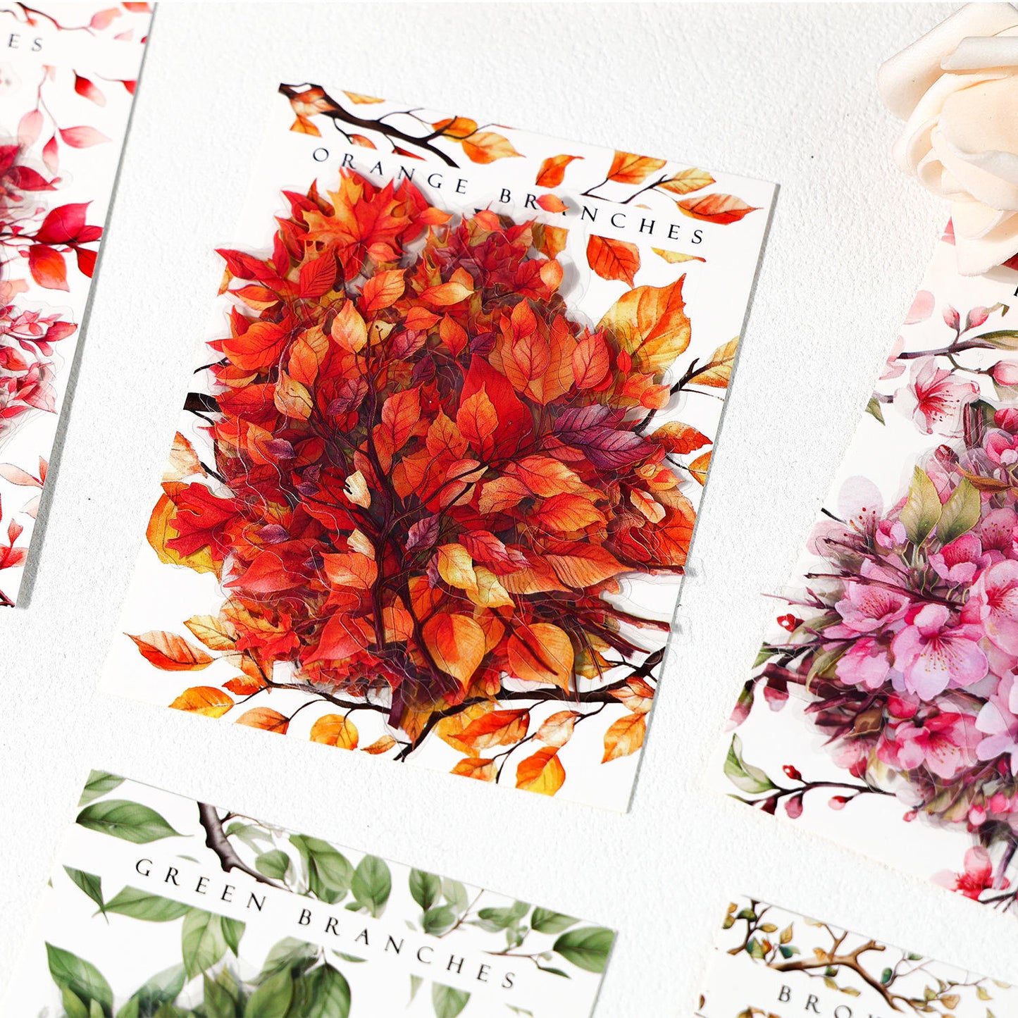 20 Pcs Branches and Leaves Series Decorative Stickers