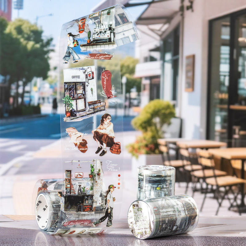 60mm*200cm Urban Stroll Series Vintage Street Character Pet Tape